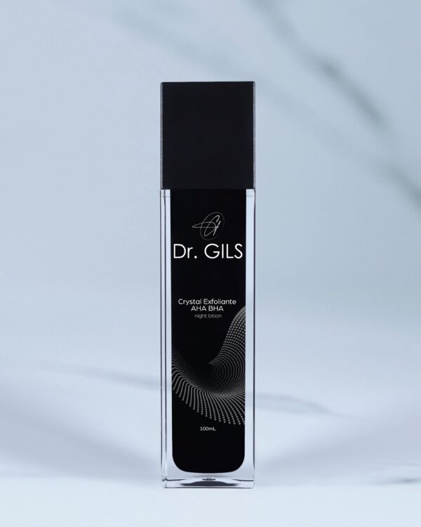 Dr. GILS Crystal Exfoliante AHA BHA noćni losion za piling i obnavljanje kože, u elegantnoj bočici